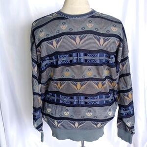 St. Croix Knits Vintage 80s Funky Pattern Sweater size XL